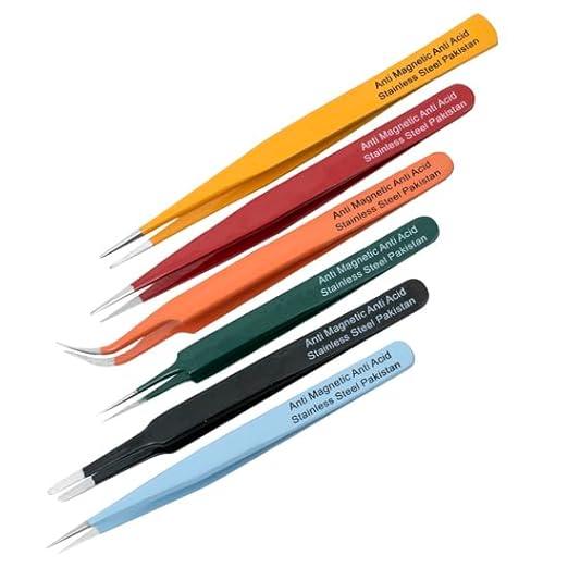 Non-Serrated Color Coded Tweezer Set, 6 Piece Set