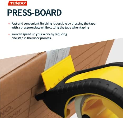 Heavy Duty Shipping Tape Dispenser: TENDO째 Premium Line ??Reusable, Replaceable, Eco-Friendly 2?쇺?Master Piece Dispenser for Pros with Patented 10째 Sloped Chromium Blades - P-2200 (4th Gen.)_Yellow