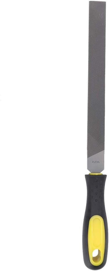8in Large Flat File, Hand File Tool Sharpening Tool Steel File Grinding Blade with Handle for Sharpening Knife Axe Hatchet Metal(middle tooth)