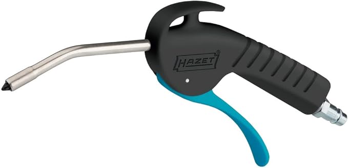 HAZET Blow Gun 9040P-3 I 3.94 Inches Long, Curved Nozzle, 87 Psi Operating Pressure, Ergonomic Handle I Quick Removal of Chips or Other Foreign Objects I Low-Noise