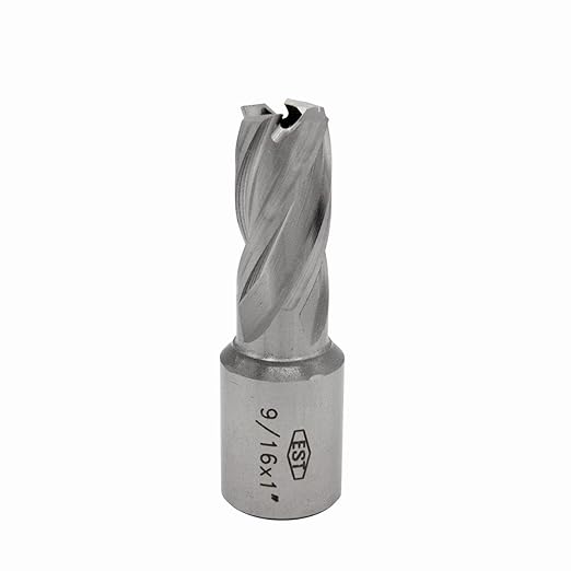 EST HSS M2AL Annular Cutter 1" DOC with 3/4" Weldon Shank for Magnetic Drill Press (D9/16" X 1")