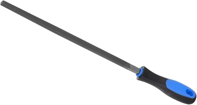 Square File, | 10 Inch File Length |, High Carbon Steel Double Cut File Hand Rasp with Anti-Slip Grip Handle - (Applications: for Shaping Metal Wood Plastic), 1-Piece