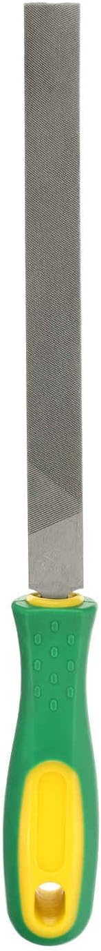 HARFINGTON Flat Medium Cut File 10" Double Cut Teeth High Carbon Steel Hand Rasp File with Plastic Handle for Metal Wood Deburring Removing
