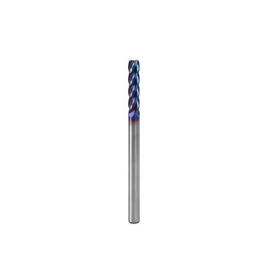 1/8" 4 Flute Square End Mill, AITiSiN Coated, HRC65 Hardness for Stainless Steel, Cast Iron, Hardened Steel, 1/2" Cutting Length, 1-1/2" Overall Length