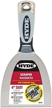 Hyde 4 in. W Stainless Steel Stiff Scraper