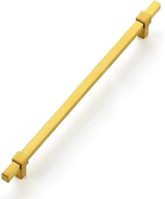 1 Pack Gold Cabinet Handles - 10" Hole Center Cabinet Pulls Drawer Pulls Cabinet Hardware Kitchen Handles for Cabinets