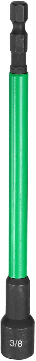 HARFINGTON Nut Driver Drill Bit 3/8 Inch SAE Socket 1/4" Hex Shank 6" (150mm) Extra Long Magnetic 6-Point Sockets Quick Change CR-V Steel Bolt Setters for Power Drill Drivers