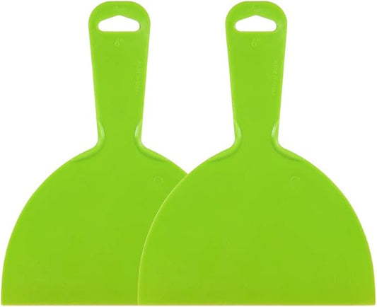 uxcell Putty Scraper 6" Plastic Flexible Putty Knives Disposable Spreader for Taping Drywall Wall Painting Green 2pcs
