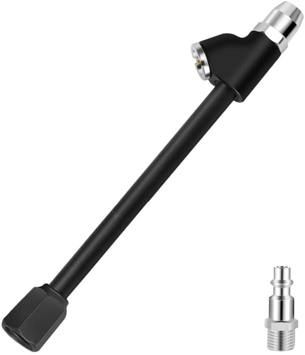 GODESON Air Chuck,1/4" FNPT Extended Reach Dual Head Chuck Set with Quick Plug,2-Way Connect Tire Chucks for Bikes,Motorcycle,Car,and Etc,Tire Air Chuck for Tire Inflator Gauge or Air Compressor