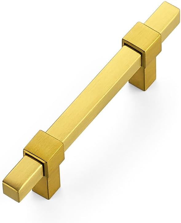 1 Pack Gold Cabinet Handles - 3" Hole Center Cabinet Pulls Drawer Pulls Cabinet Hardware Kitchen Handles for Cabinets