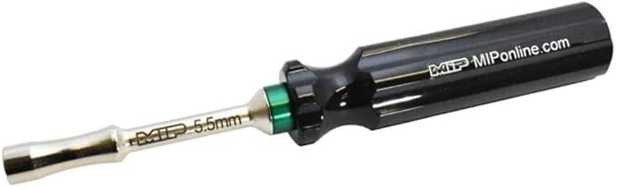 MIP Metric - Grip Hex Nut Driver Screwdriver For Rc Car Repair With Deep Socket - Made 100% In USA (5.5mm Black Edition)