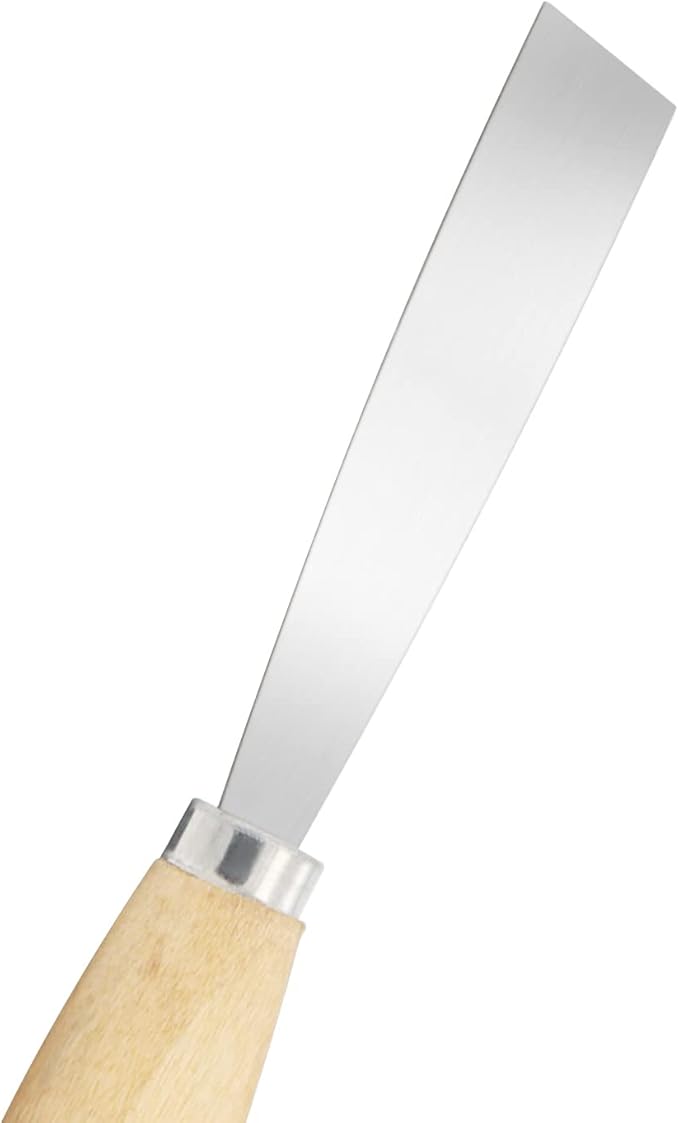 Putty Knife, 1 Inch Metal Scraper, wooden Handle Spackle Knives for Drywall, Decals, Wall paper, Patching, Painting, Taping, Scraping Coating