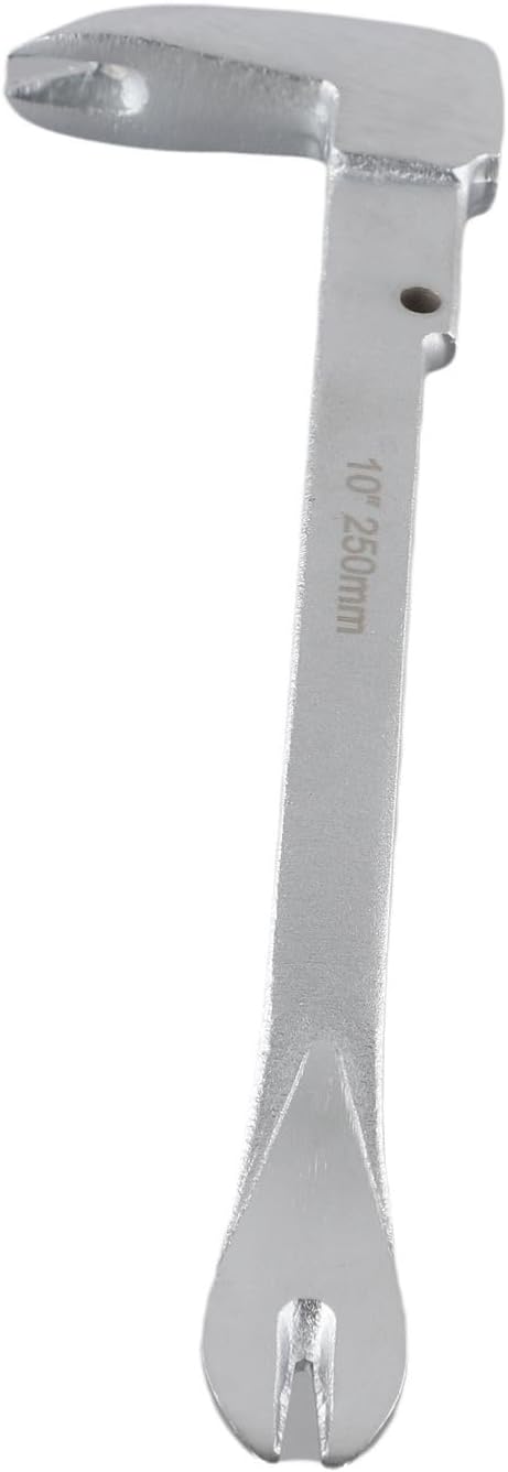 Nail Puller Extractor and Remover Tool with Dual Strike Zones, Precision Claws for Embedded or Headless Nails, Metal Carpentry Pry Bar for Woodworking and Household Repairs, Silver(D)
