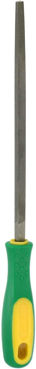 HARFINGTON 8" Square Fine Cut File Double Cut Teeth Fine Metal File High Carbon Steel T12 with Plastic Handle for Metal Wood Finishing Roughing Shaping, Grey/Yellow-Green