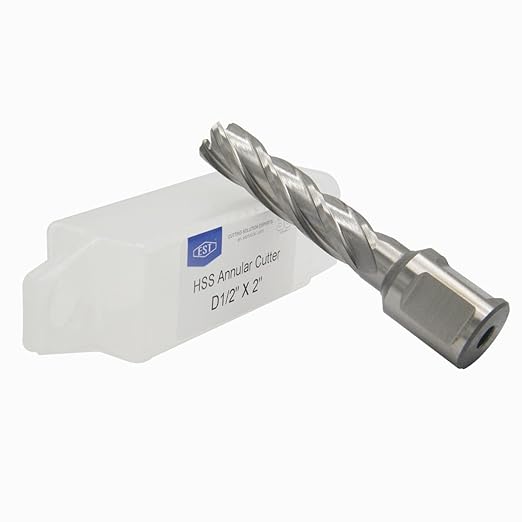 HSS M2AL Annular Cutter 2" DOC with 3/4" Weldon Shank for Magnetic Drill Press by EST (D1/2" X 2")