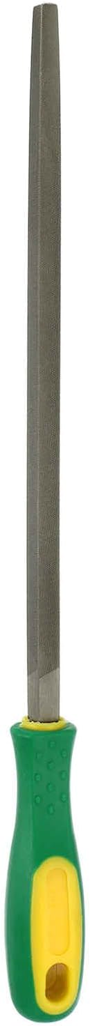 HARFINGTON 10" Square Fine Cut File Double Cut Teeth Fine Metal File High Carbon Steel T12 with Plastic Handle for Metal Wood Finishing Roughing Shaping, Grey/Yellow-Green