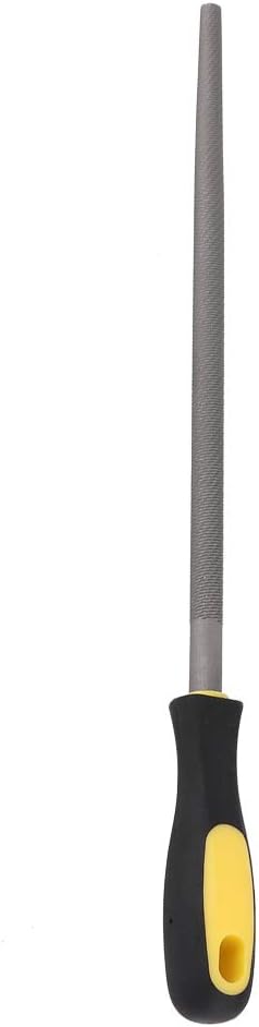 Bastard Cut Mill File, 12in Round Metal Files, Round Mill Steel File Rasp with Plastic Handle, Round Files, T12 Carbon Steel Rat Tail File for Wood, Metal, Plastic (Coarse-Tooth)