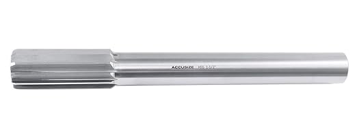 Accusize Industrial Tools 1-1/2'' H.S.S. M2 Straight Shank Straight Flute Chucking Reamer, Flute Length 3-1/2'', Oal 12-1/2'', Rh, 12 Flute, 5015-0340