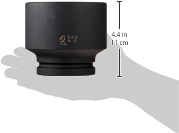 SUNEX TOOLS 5112 1" Drive Standard 6 Point Impact Socket 3-1/2"