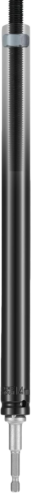 Blulu 9/16"(14mm) Power Nut Driver, Nut Runner Hollow Socket with 1/4" Hex Shank, Fit Long Bolts and Ductwork for Overhead Fastening Applications Operations(1 Pack, 10 Inch)