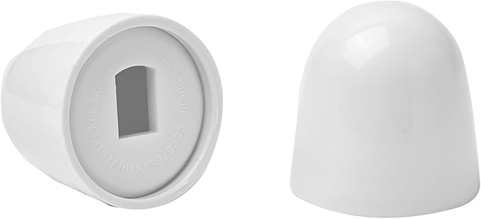 4Packs Universal Toilet Bolt Caps, Round Plastic Push-On Toilet Bowl Bolt Caps Covers, with Extra Washers for Easy installation, 1.44 Inch Height, White Color