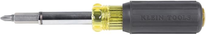 Klein Tools 32500MAG Magnetic Multi-Bit Screwdriver/Nut Driver, 11-in-1 Multi Tool with 8 Bits, 3 Nut Driver Sizes, Cushion Grip Handle