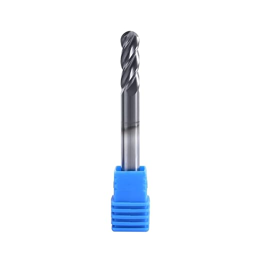 XYunEnZ ISB 4Flutes Carbide Ball Nose end Mill - Micro Grain Carbide End Mill for Alloy Steels/Hardened Steels(1,3/8)