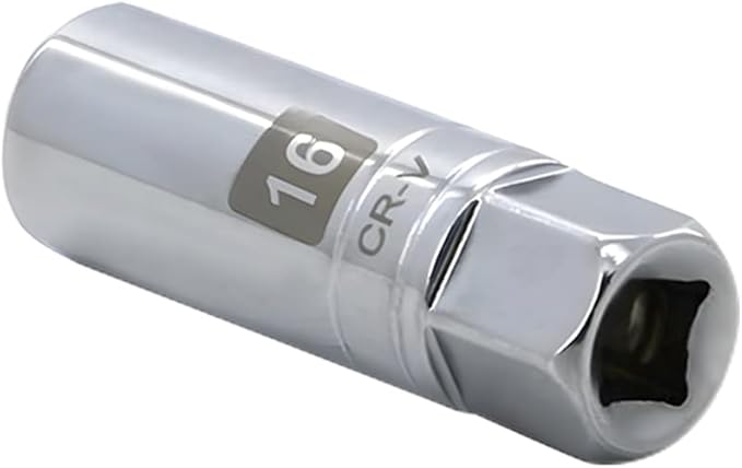 16mm Thin Wall Magnetic Spark Plug Socket 3/8 Inch Drive 12-Point Spark Plug Socket Compatible with BMW, Benz, Mini Cooper, Nissan, Citroen, Infiniti, Renault, Peugeot and some lawn mowers and ATVs