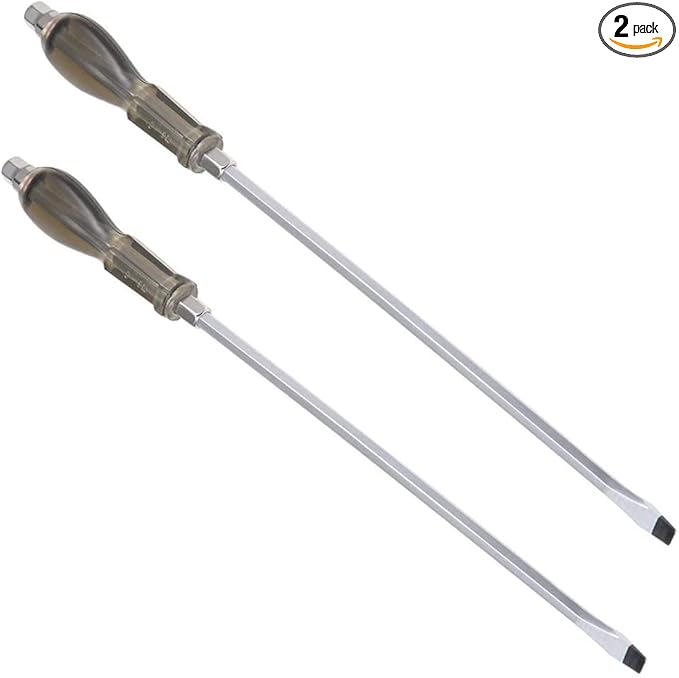 Utoolmart 2Pcs Slotted Impact Screwdriver 12 Inch Keystone Demolition Driver Magnetic Nut Driver for Added High-Torque, Tight Spaces, Precise Tightening Bolts and Nuts