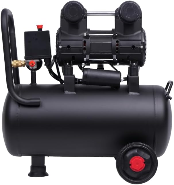 MZB 6.4 Gallon Ultra Quiet Air Compressor 110V/60Hz Steel Tanks Oil-Free 78dB Noise Level Air Compressor with Wheels for Spray Painting, Auto Repair, Carpentry Decoration