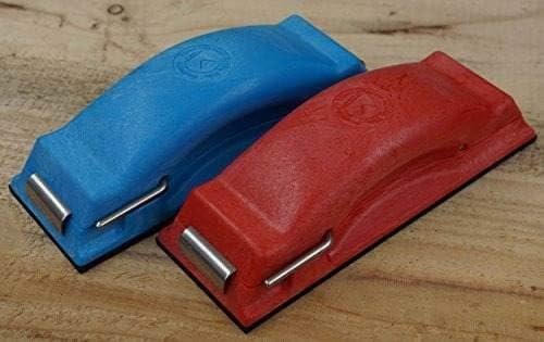 Time Shaver Tools Preppin??Weapon Ergonomic Sanding Block, for Wet and Dry Sanding! Easy to Load, Plain Paper Sander! Red And Blue (2 Pack)