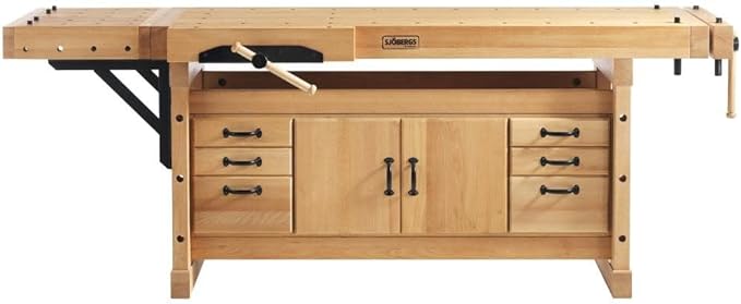 Sjobergs Professional Elite 2000 European Beech Workbench, SJO-66923CK (Elite 2000 + Cabinet SM04 + Clamping Platform)