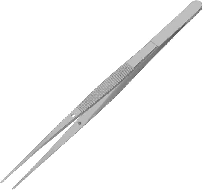 Fine Point - Micro Tweezers Forceps - Splinter Remover Pliers College Cotton Pliers Stainless Steel (Straight 6")