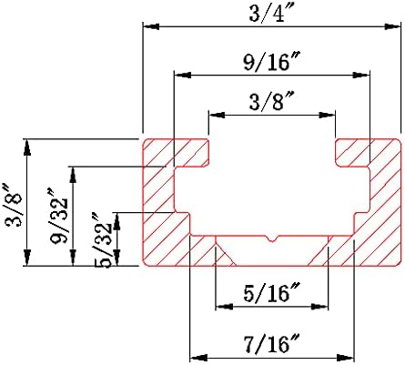 STRONGROWTH 24"X2pk T track with 2pk Hold Down Clamps - Double Cut Profile Universal T-Track Clamps, 6-3/8"L x 1-1/4"W - Woodworking and t slot clamp - Fine Sandblast Anodized - Red Color