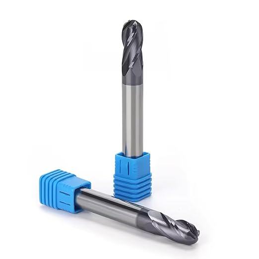 1/8" Extra Long Carbide Ball Nose End Mill for Alloy Steels/Hardened Steels, 3" Overall Length End Mill Bits, 4 Flute HRC 55 Deg AlTiN Coating, CNC Router Bits (1 Pieces)