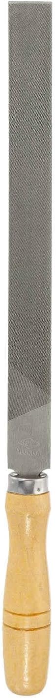 HARFINGTON Flat Thin Cut File 10" Double Cut Teeth High Carbon Steel Hand Rasp File with Wood Handle for Metal Wood Deburring Removing