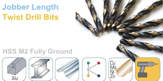 2PCS 1/2" Black and Gold Twist Drill Bit Set