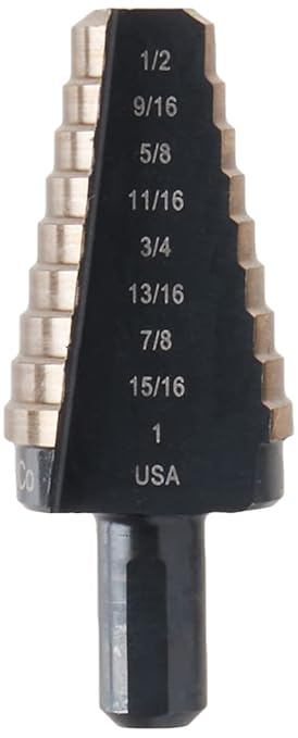 Irwin Tools IRWIN 10220CB Unibit 1/16-Inch Hole Enlarging 8-Steps Cobalt Alloy Steel Step Drill Bit