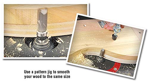 Amana Tool 45551 Carbide Tipped Flush Trim Plunge Template Router Bit 1-1/8 Dia x 2 Inch x 1/2 Shank with Upper Ball Bearing