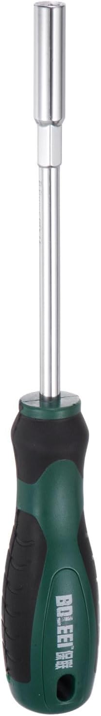 HARFINGTON Metric Nut Driver 5.5mm CR-V Non-Magnetic Tip Hollow Shafts Hex Socket Screwdriver with Non-Slip Handle for Automobile Repair