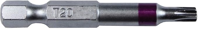 T20 Torx/Star Driver Bit - Color Coded 2" Torx/Star Drive Quick Change Shank Bit for Screws and Fasteners Requiring T20 Size Bits (EACH)