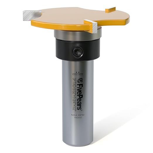 Fivepears Top Bearing Slot Cutter Router Bit 1/2 inch Shank 1-3/4 inch Cutting Diameter and 5/32 inch Cutting Length Shank Slot and Undercut Bit for Woodworking Chisel Cutter Tool Slot