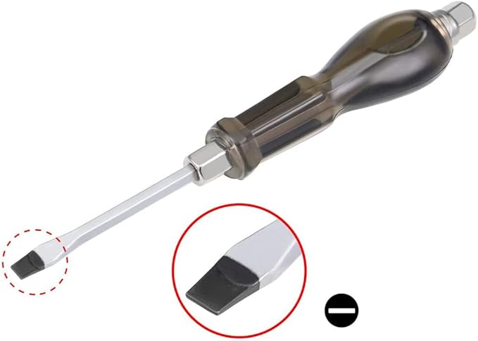 Utoolmart Slotted Impact Screwdriver 4 Inch Keystone Demolition Driver Magnetic, Flathead Screwdriver with Striking Cap, 2Pcs
