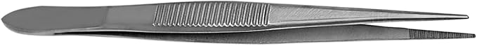 Splinter Forceps - Fine Point - Tweezers Stainless Steel Straight & Curved (Straight 4.50")