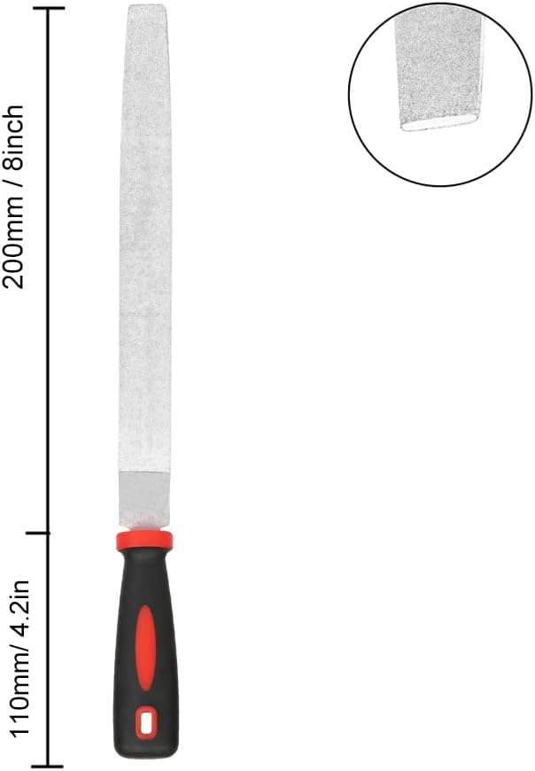 YKLP 8inch Diamond Coated Flat File Plastic Handle Hand Tools for Grinding on Glass, Stone, Marble, Rock, Bone 120 Grit2