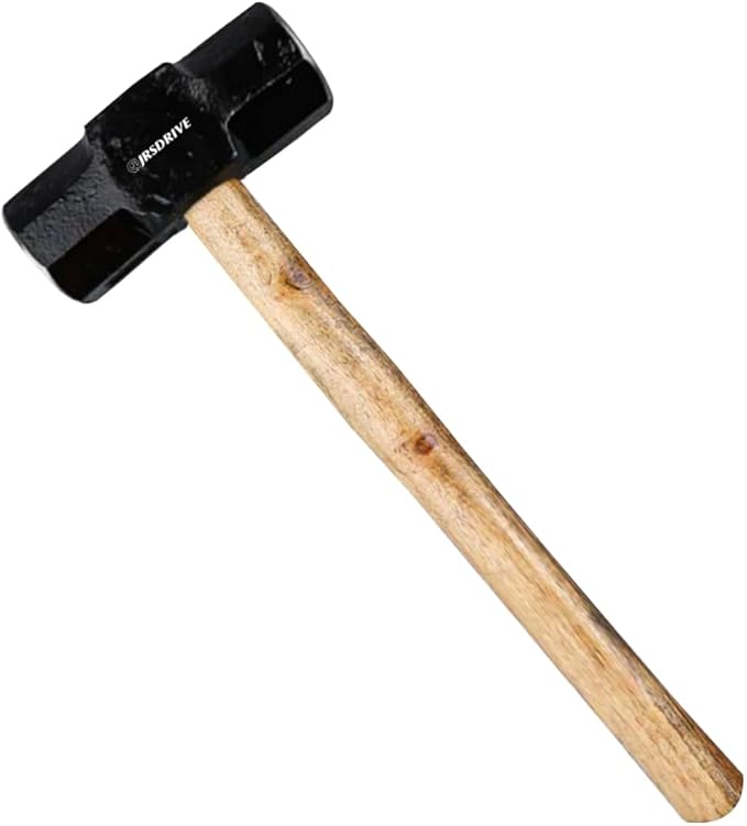 Sledge Hammer 4 lb Wooden Hammer length with 14 Inch Polished Hitting Face Metalworking Tools for Home Improvement, Automotive, Industrial, and Construction E-3006