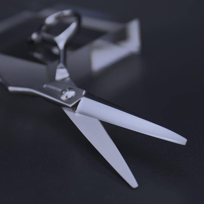 AOLANDUO Left-Handed 5.5-Inch Precision Hair Shears for Barbers & Stylists ??VG10 Steel, CNC Pivot, Ergonomic Offset Handle ??Designed Exclusively for Lefties