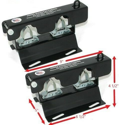 LockJaw Heavy Duty Steel 2 Hole Shovel Holder for Truck Beds - 2 Slot Garden Tool Storage for Long-Handled Tools - Commercial Grade Truck Accessories for Trailers and Garages (2 Clamps, No Bracket)DD2