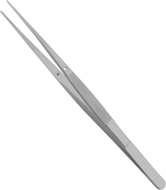 Fine Point - Micro Tweezers Forceps - Splinter Remover Pliers College Cotton Pliers Stainless Steel (Straight 6")