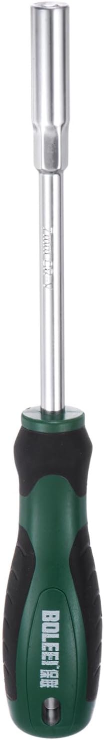 HARFINGTON Metric Nut Driver 7mm CR-V Non-Magnetic Tip Hollow Shafts Hex Socket Screwdriver with Non-Slip Handle for Automobile Repair